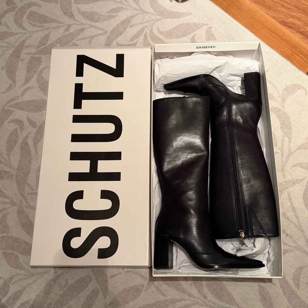 SCHUTZ Black Leather Boots